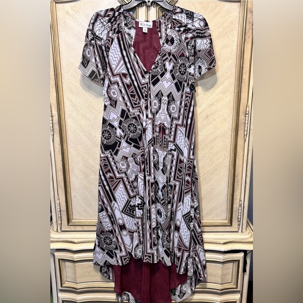 Nicole Richie Boho Boho Tan White Black Flutter Sleeve High Low Maxi Dress